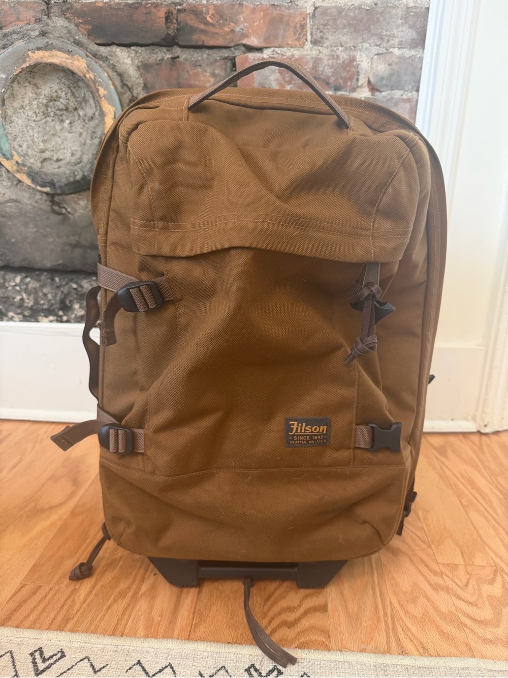 Filson Tan/Brown Canvas Travel Backpack